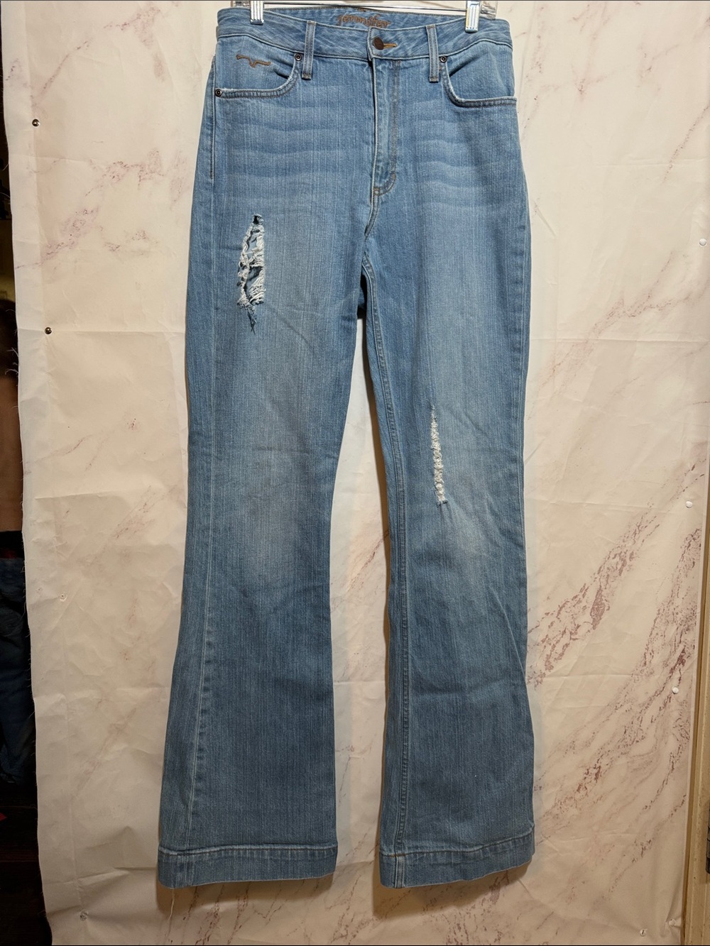 Kimes Ranch Jennifer High Rise Flare Jeans Women's 8/36 Distressed